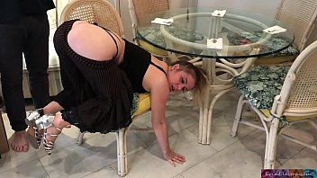 play The brunette put the goat and penetrated the chair